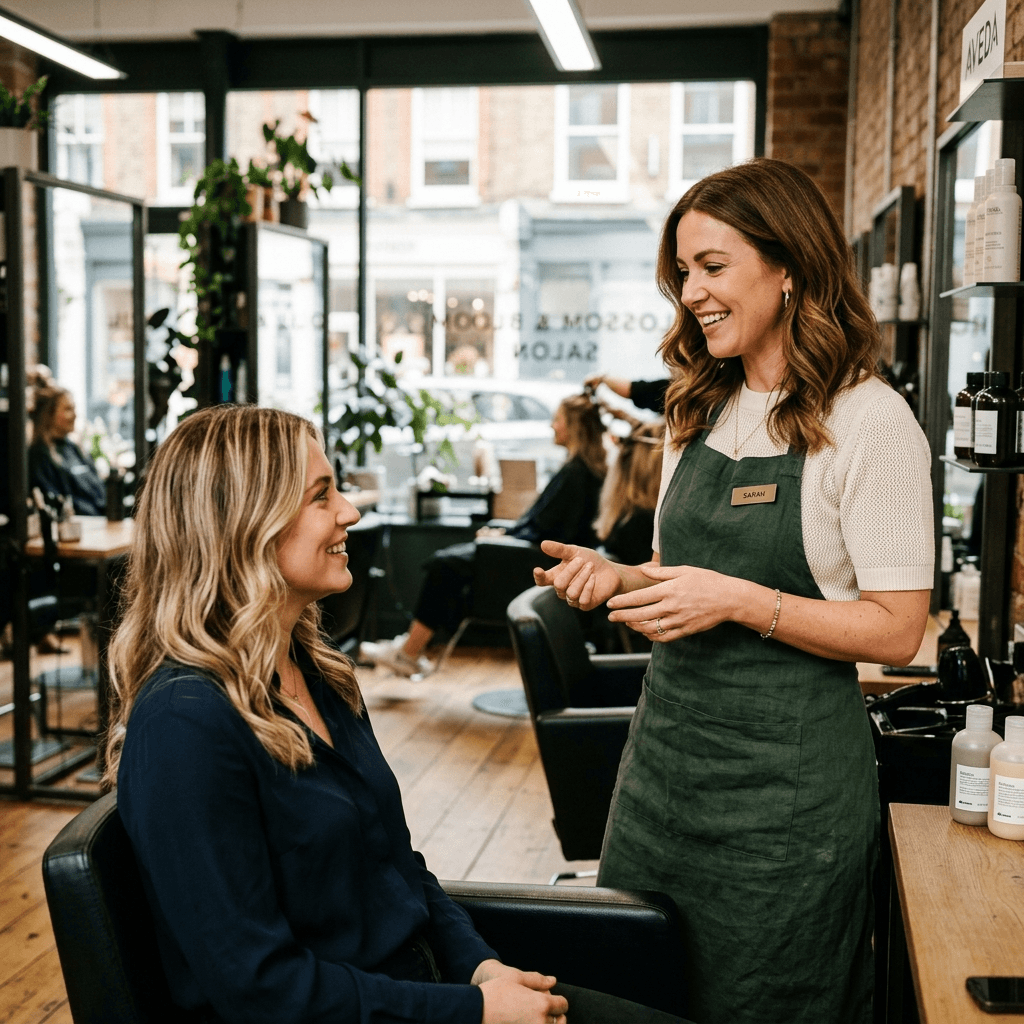 Salon owner comparing Slotivo and Timely pricing