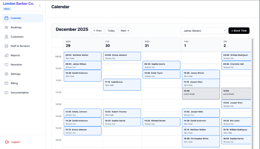 Smart Calendar Interface