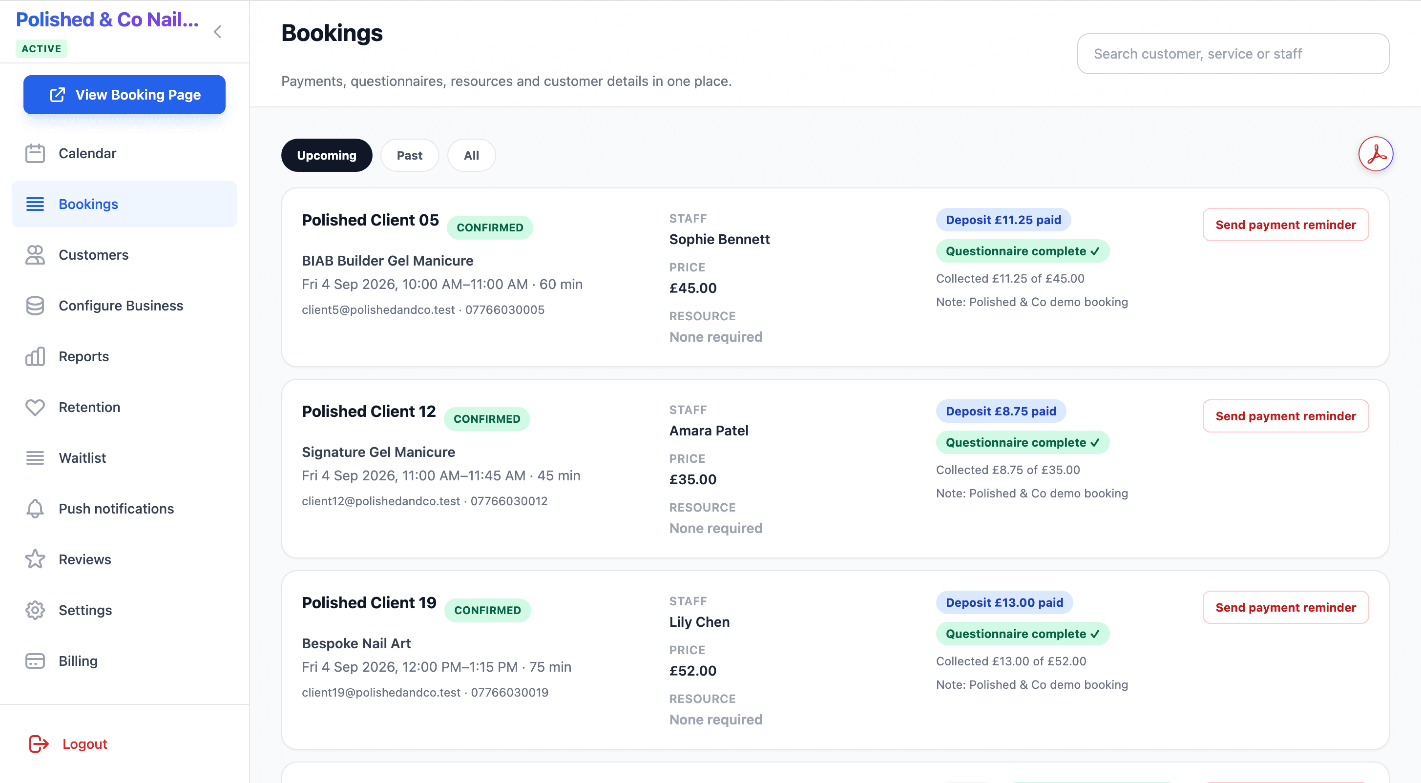 Slotivo Deposit Collection and Bookings Management