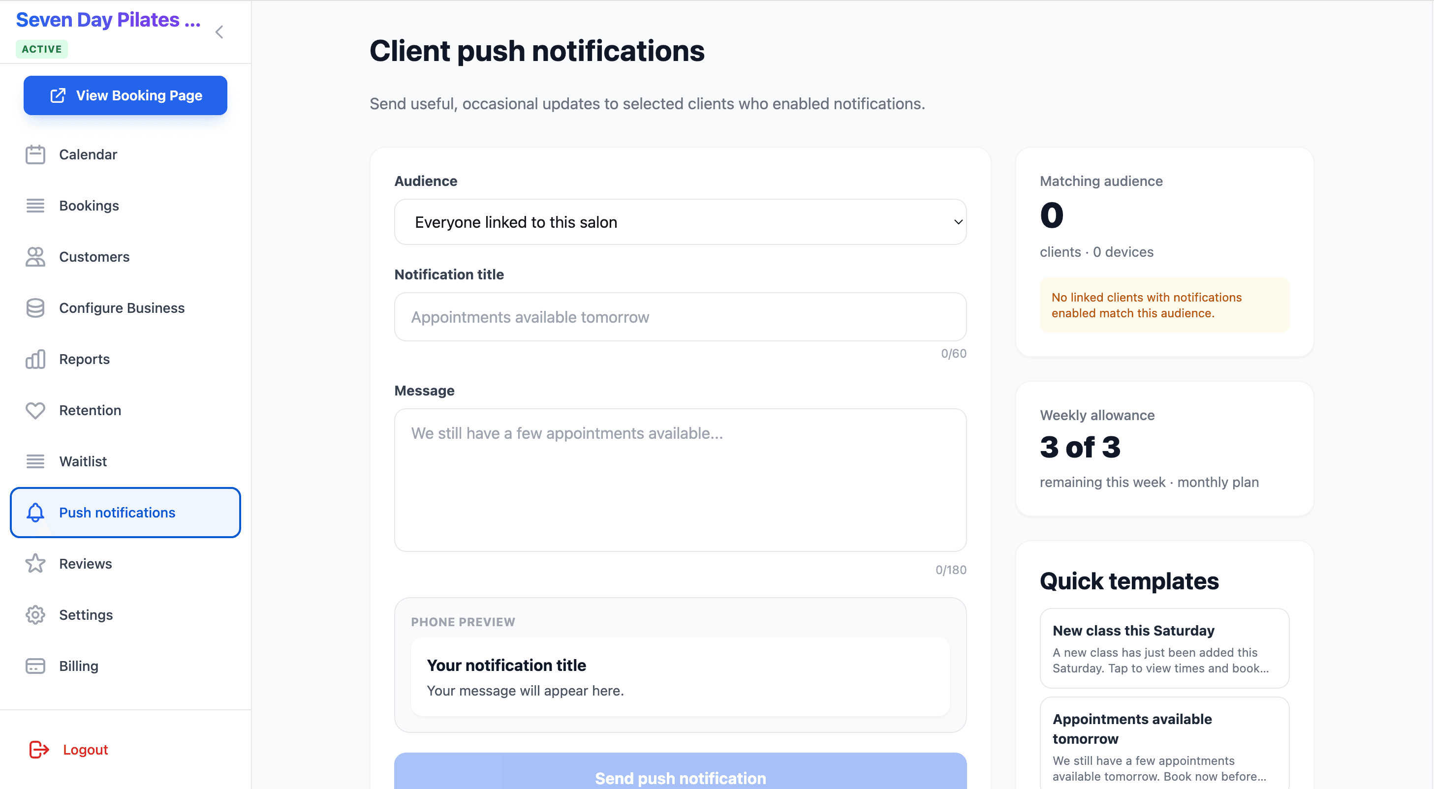 Direct Client Push Broadcasts